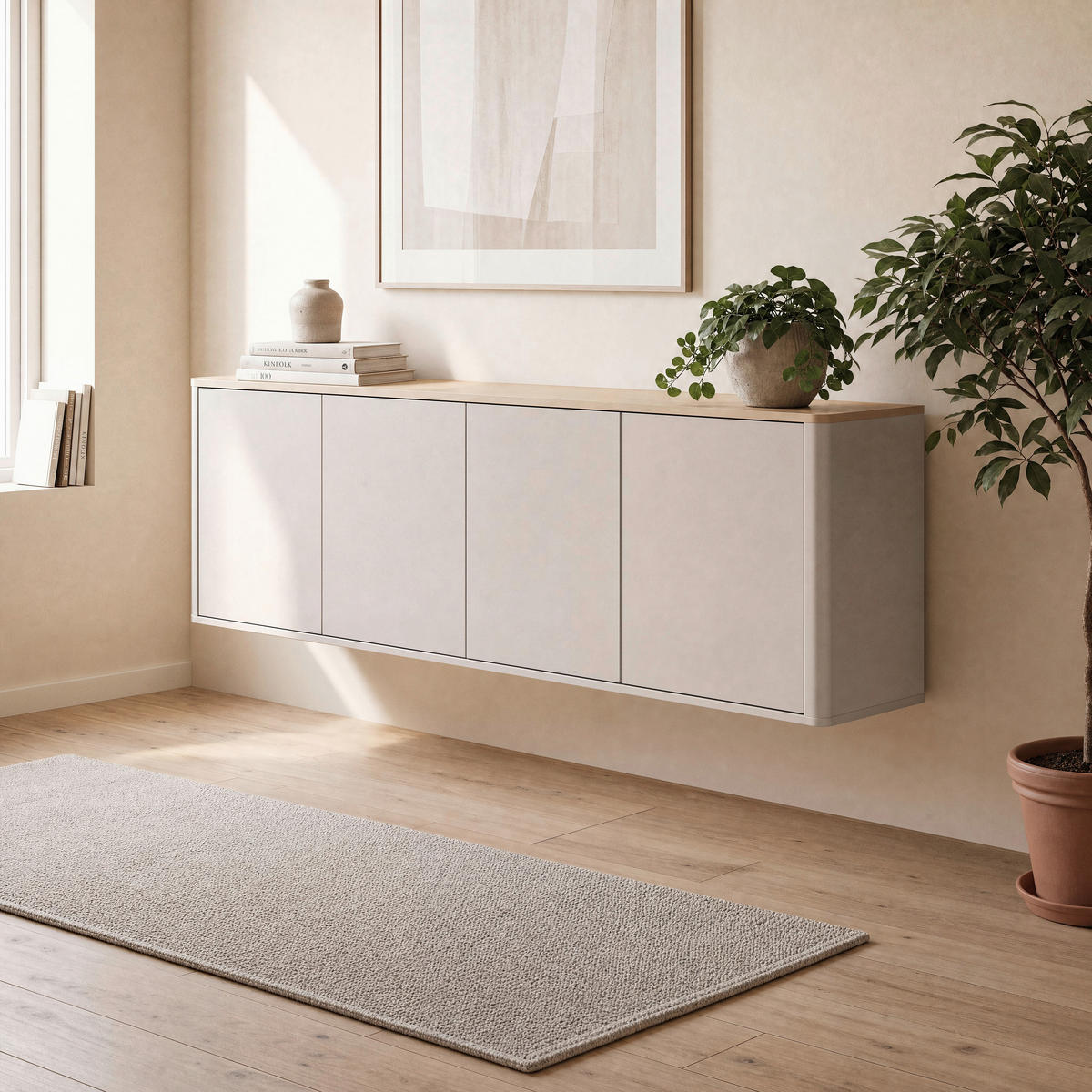 LOWBOARD  168/60/40 cm  stehend  - Kaschmir/Eichefarben, Design, Holzwerkstoff/Kunststoff (168/60/40cm) - Germania