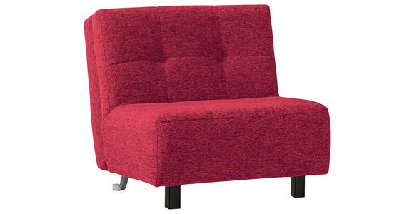 SCHLAFSESSEL Juice Flachgewebe Rot Fußauswahl, Stoffauswahl, Liegefunktion  - Rot/Schwarz, Design, Textil/Metall (85/92/102cm) - Novel