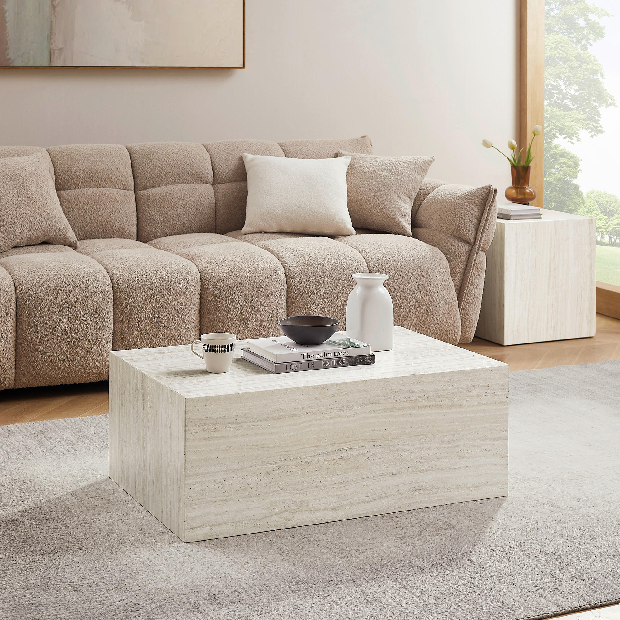COUCHTISCH 90/60/35 cm rechteckig Beige  - Beige, Design, Holzwerkstoff (90/60/35cm) - Livetastic