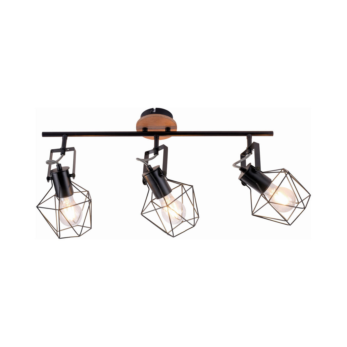 DECKENLEUCHTE Jaro 83/28/31 cm   - Schwarz, Natur, Holz/Metall (83/28/31cm)