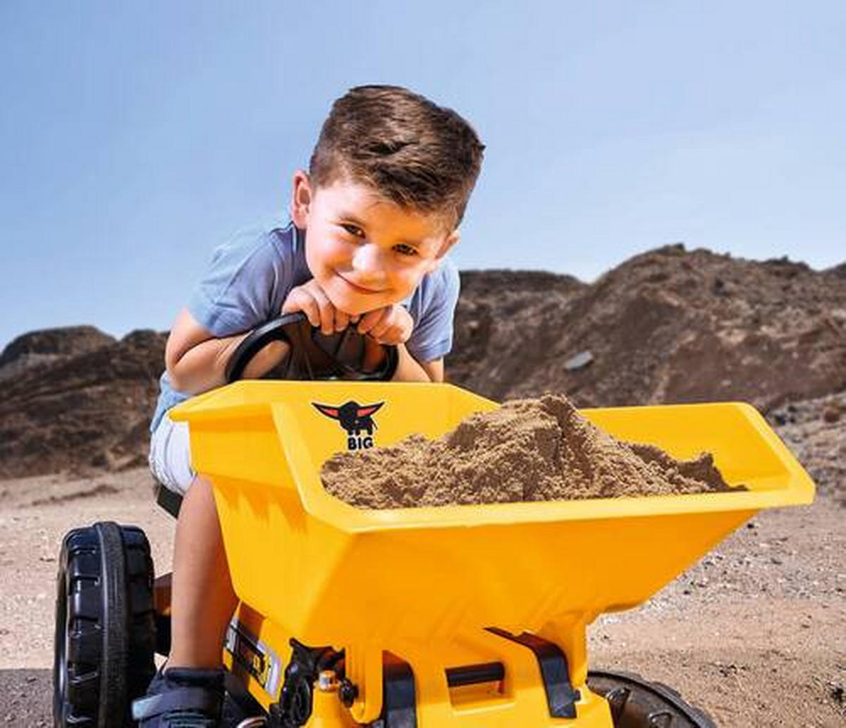 KINDERTRAKTOR BIG Jim Dumper  - Dunkelgelb/Schwarz, Basics, Kunststoff (94/46/54cm) - BIG