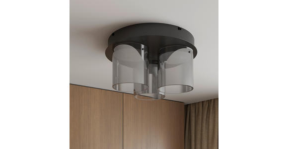 LED-DECKENLEUCHTE 49/25 cm   - Schwarz, Design, Glas/Metall (49/25cm) - Dieter Knoll