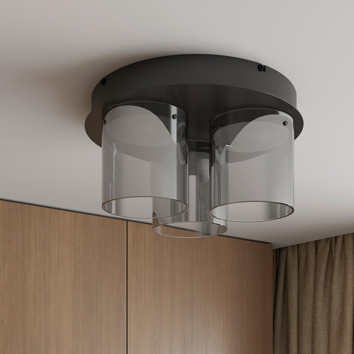 LED PLAFONJERA Baia  - crna, Dizajnerski, staklo/metal (49/25cm) - Dieter Knoll