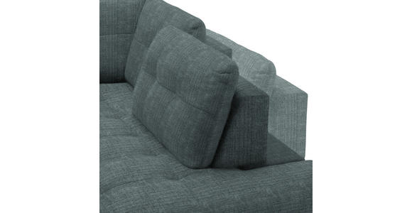 ECKSOFA in Flachgewebe, Leinenoptik Blau  - Blau/Schwarz, Design, Textil/Metall (247/208cm) - Xora