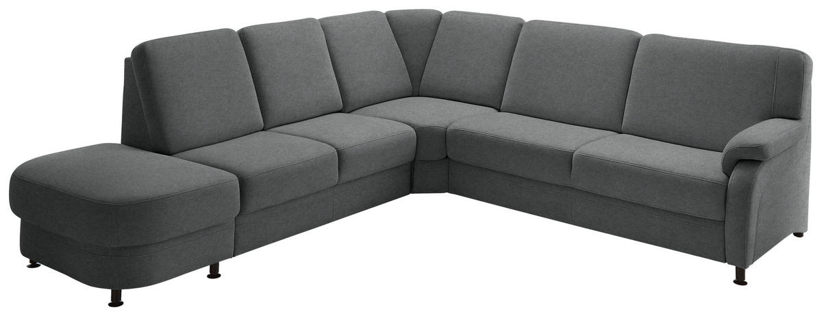 ECKSOFA Flachgewebe Anthrazit  - Anthrazit/Schwarz, Konventionell, Textil/Metall (287/269cm) - Beldomo System