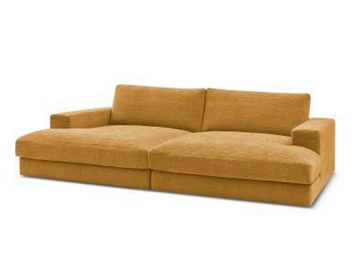 BIGSOFA LEONARD Struktur Gelb  - Gelb/Schwarz, MODERN, Kunststoff/Textil (274/77/159cm)