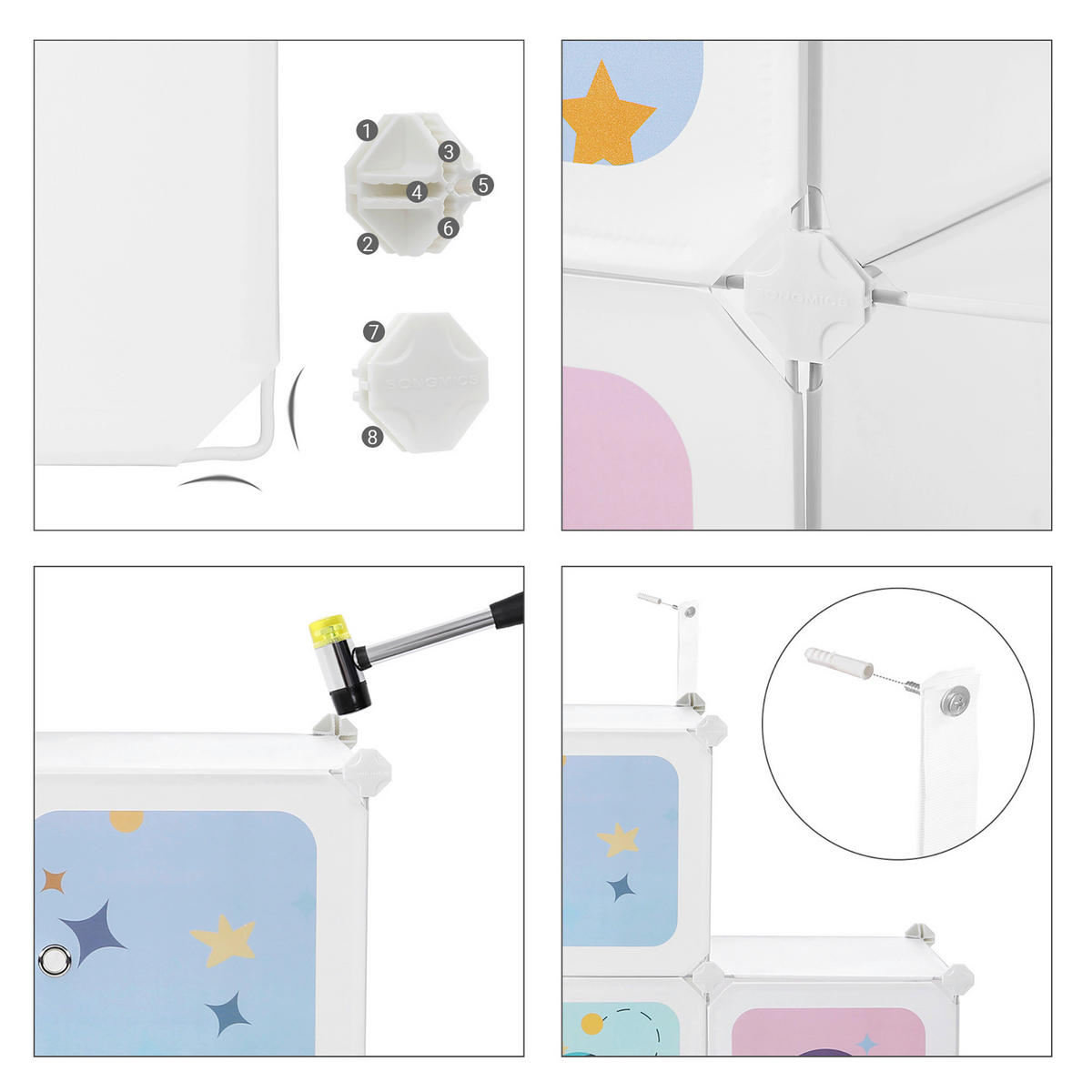 REGÁL DO DĚTSKÉHO POKOJE  - bílá, Moderní, kov/plast (123/123/31cm) - MID.YOU