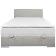 BOXBETT 140/200 cm in Ecru - Chromfarben/Ecru, KONVENTIONELL, Kunststoff/Textil (140/200cm) - Carryhome