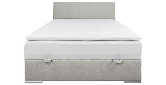 BOXBETT 140/200 cm in Ecru - Chromfarben/Ecru, KONVENTIONELL, Kunststoff/Textil (140/200cm) - Carryhome