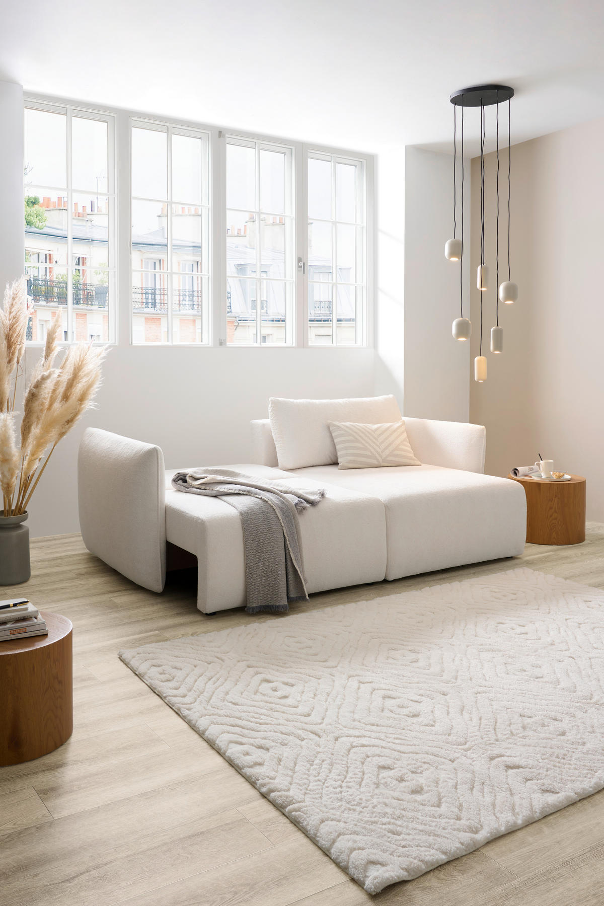 ECKSOFA Creme Jersey  - Creme/Schwarz, KONVENTIONELL, Kunststoff/Textil (238/148cm) - Carryhome