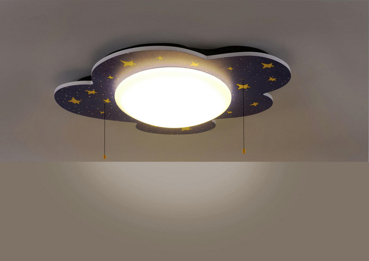 KINDERDECKENLEUCHTE Sternenhimmel 74/57/10 cm   - Multicolor, Design, Holz/Kunststoff (74/57/10cm)