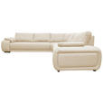 ECKSOFA Creme Struktur  - Chromfarben/Creme, KONVENTIONELL, Textil/Metall (280/310cm) - Carryhome