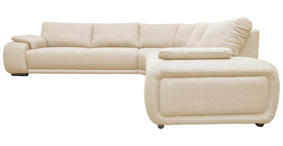 ECKSOFA Creme Struktur - Chromfarben/Creme, KONVENTIONELL, Textil/Metall (280/310cm) - Carryhome
