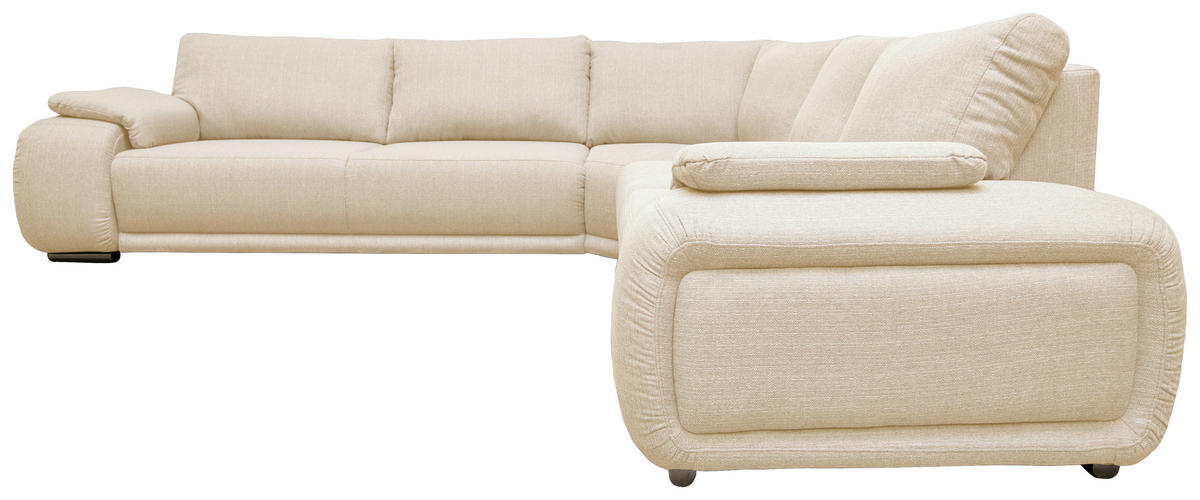 ECKSOFA Creme Struktur  - Chromfarben/Creme, KONVENTIONELL, Textil/Metall (280/310cm) - Carryhome