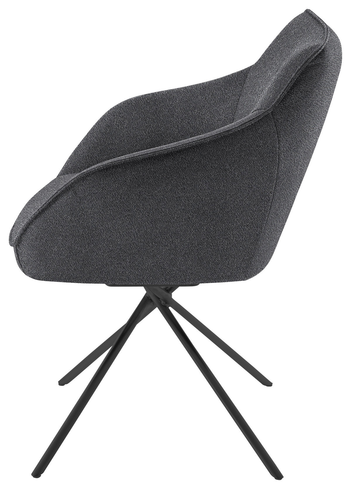 ARMLEHNSTUHL  in Nickel Flachgewebe  - Schwarz/Grau, Design, Textil/Metall (60/84/67cm) - Koinor