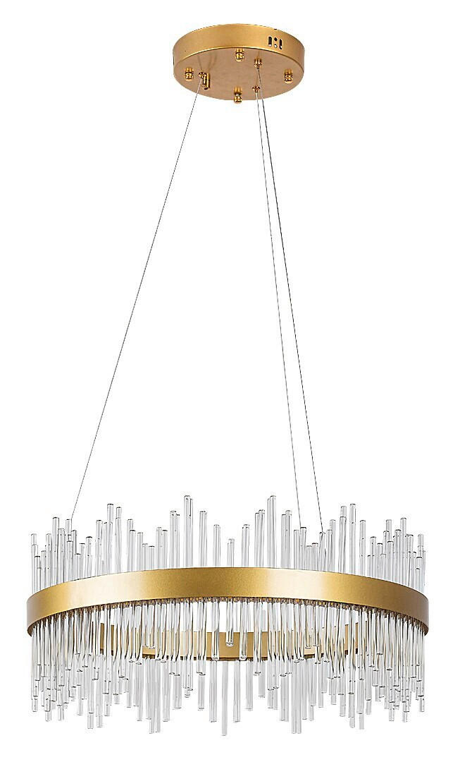 LED SVJETILJKA VISEĆA 58/100 cm Mabel - prozirno/zlatne boje, Design, staklo/metal (58/100cm)