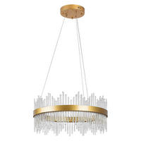 VISEČA LED-SVETILKA  Mabel /2480 lm/3000/4000/6000 K// - zlate barve/prozorno, Design, kovina/steklo (58/100cm)
