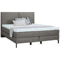 BOXSPRINGBETT 160/200 cm  in Taupe  - Taupe/Schwarz, Konventionell, Textil/Metall (160/200cm) - Dieter Knoll