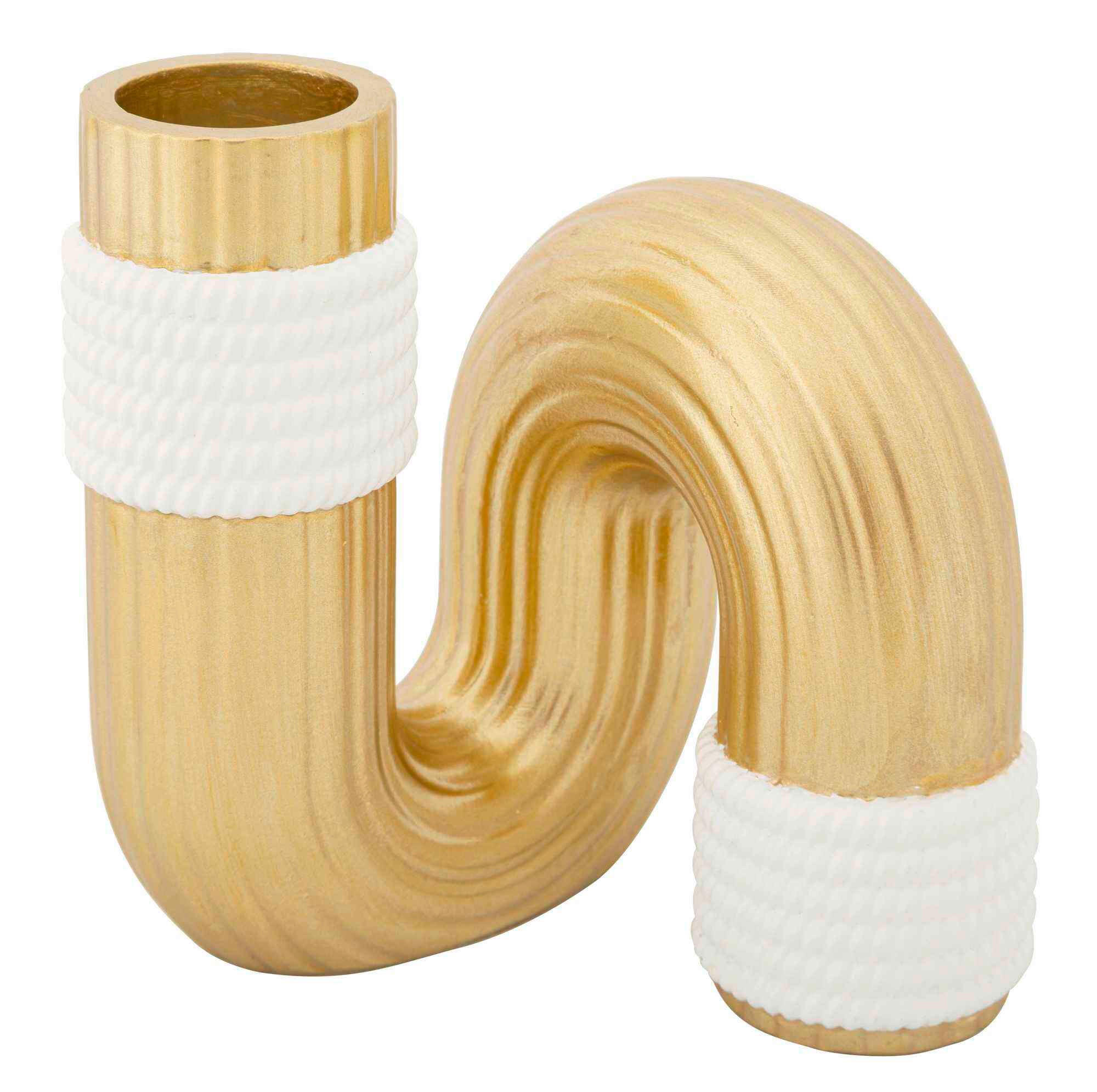 Vase Bann Weiß, Goldfarben B: 10,5 Cm