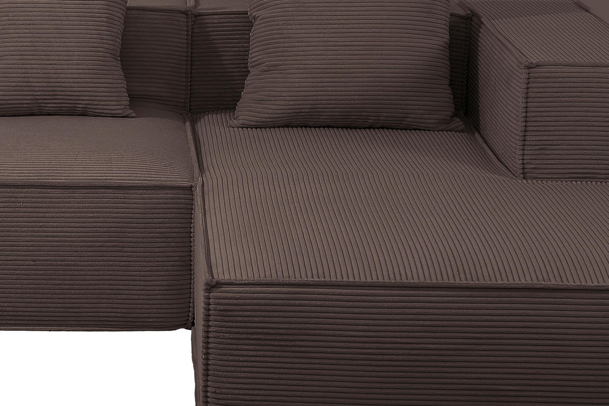 ECKSOFA in Cord Braun   - Braun, Design, Textil (270/60/100cm) - P & B