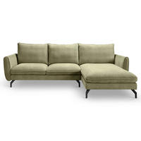 ECKSOFA TORONTO Grün Webstoff  - Schwarz/Grün, Basics, Textil/Metall (259/165cm) - MID.YOU