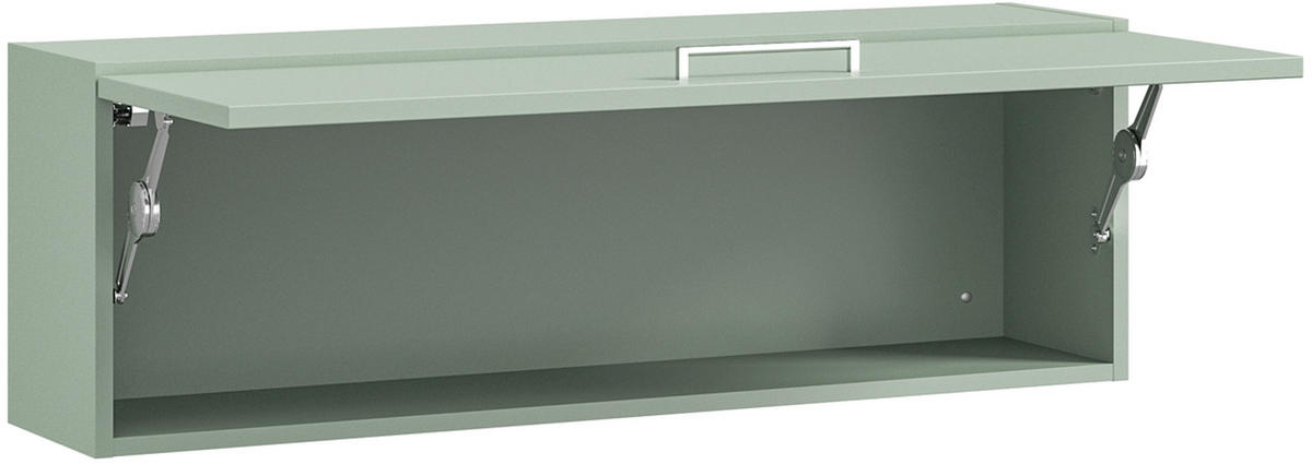 HÄNGEELEMENT in Salbeigrün   - Edelstahlfarben/Salbeigrün, Design, Holzwerkstoff/Metall (100/34/26,9cm) - Cantus