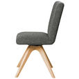 STUHL drehbar - Dunkelgrau/Eichefarben, KONVENTIONELL, Holz/Textil (47/89/60cm) - Linea Natura