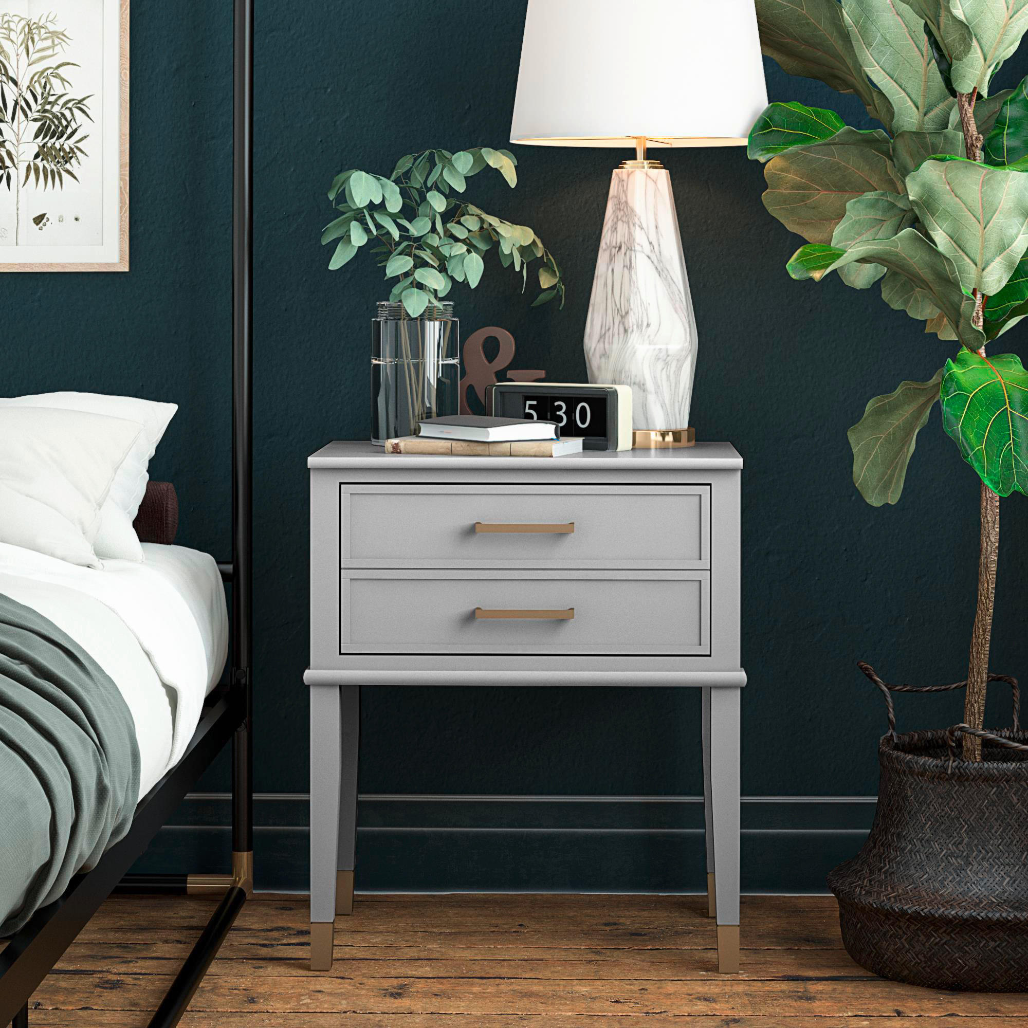 BEISTELLTISCH 60/40/72 cm Grau - Goldfarben/Grau, Design, Holzwerkstoff/Metall (60/40/72cm) - MID.YOU