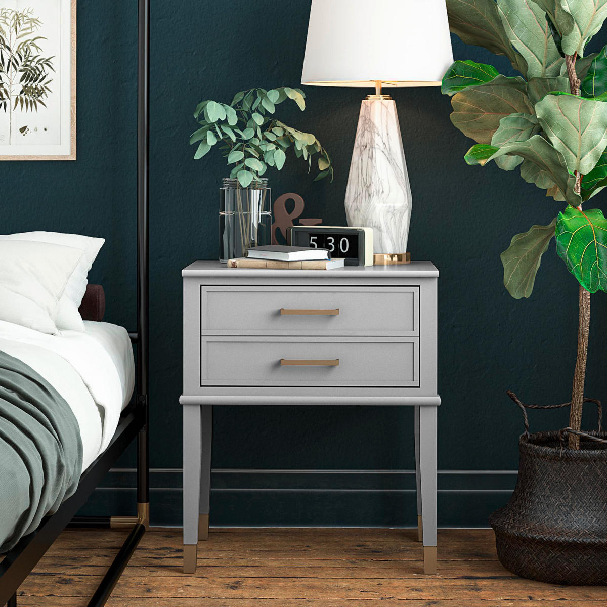 BEISTELLTISCH 60/40/72 cm Grau rechteckig  - Goldfarben/Grau, Design, Holzwerkstoff/Metall (60/40/72cm) - MID.YOU