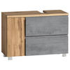 WASCHBECKENUNTERSCHRANK 85/56/35 cm  - Eiche Wotan/Hellgrau, Modern, Holzwerkstoff (85/56/35cm) - Held