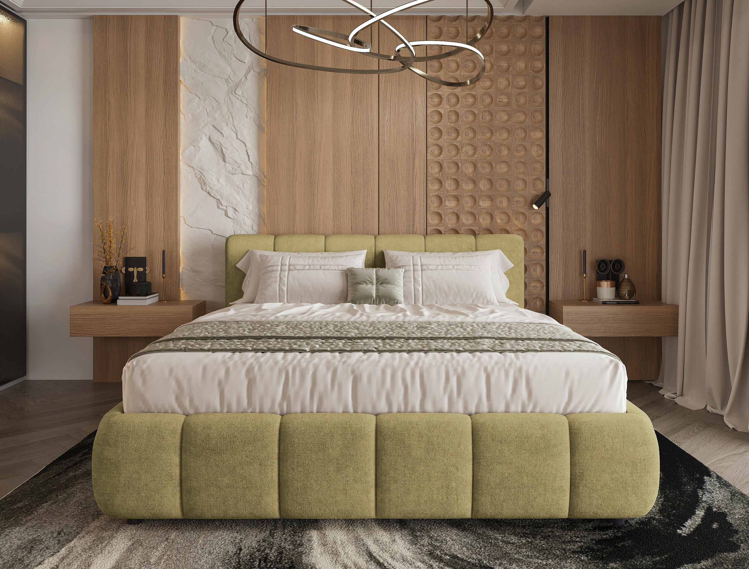 Thumbnail - Boxxx Polsterbett, Grün, Holz, Hainbuche, 160x200 cm, Schlafzimmer, Betten, Polsterbetten