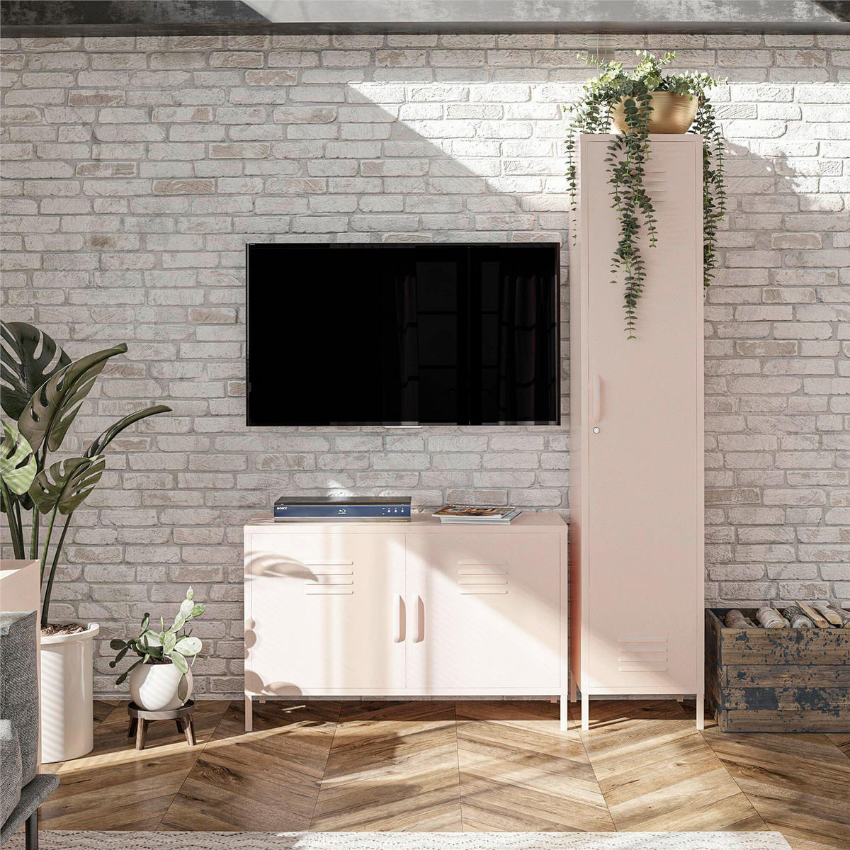 GARDEROBENSCHRANK Mission District  in 38/185/40 cm  - Rosa, Design, Metall (38/185/40cm) - MID.YOU