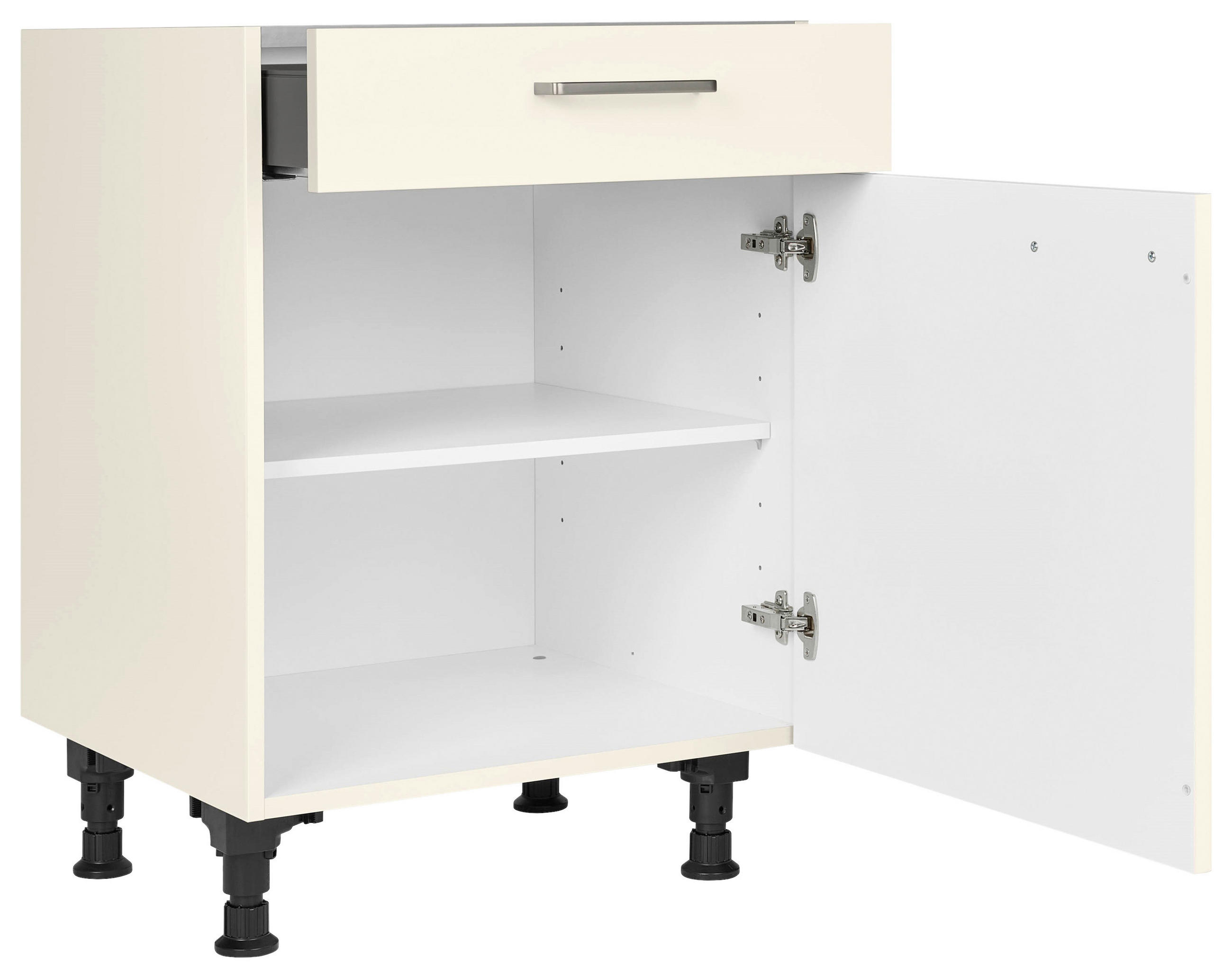 SCHUBKASTENUNTERSCHRANK 60/87/56 cm  in Magnolie  - Edelstahlfarben/Magnolie, MODERN, Holzwerkstoff/Metall (60/87/56cm) - Nobilia