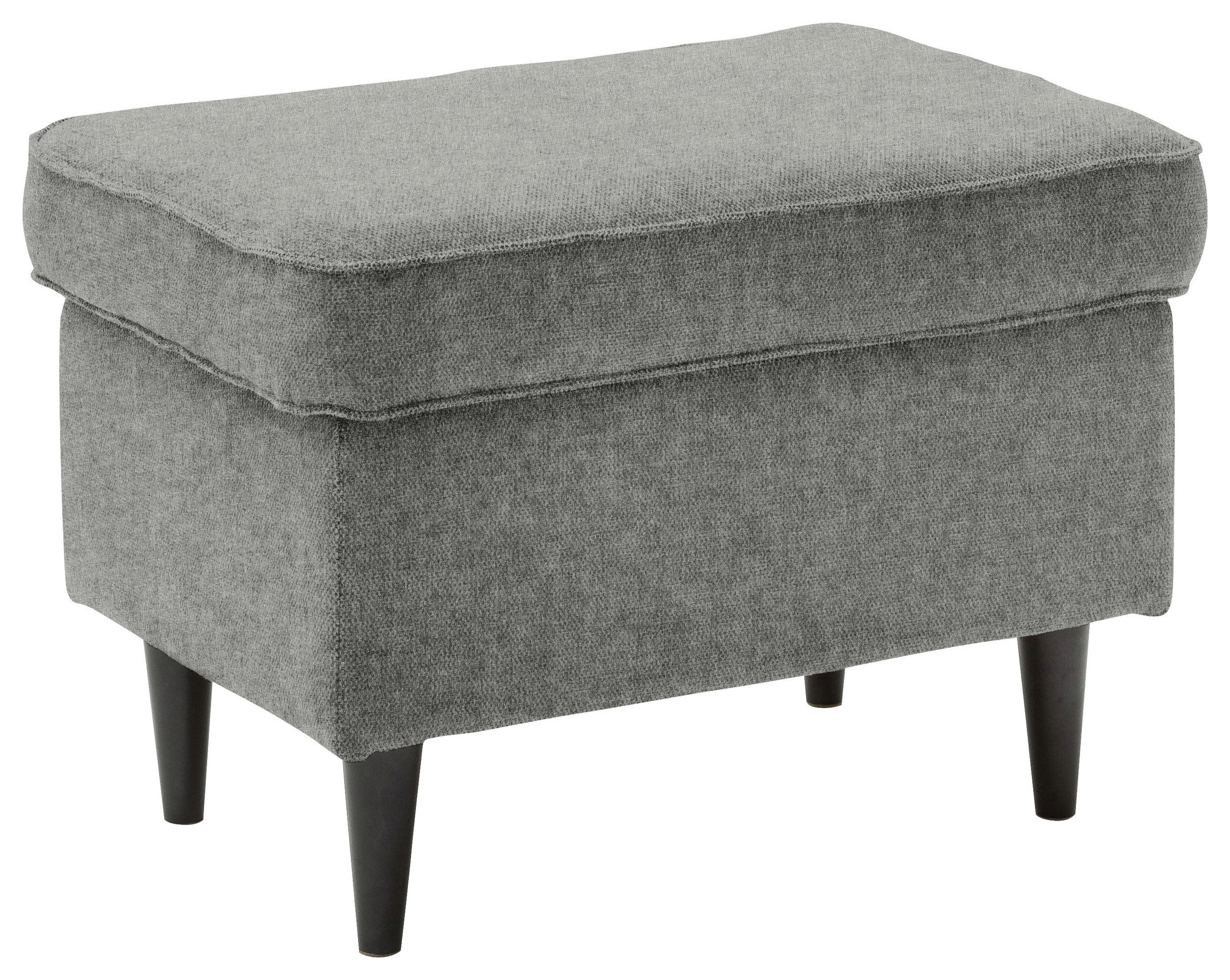 HOCKER Mikrovelours Grau  - Schwarz/Grau, Basics, Holz/Textil (63/43/42cm) - Carryhome