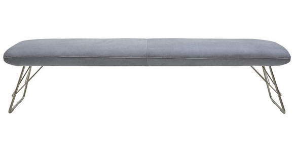 HOCKERBANK in Leder Blau, Dunkelblau - Blau/Edelstahlfarben, Design, Leder/Metall (196/88/54cm) - Ambiente