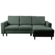 ECKSOFA  in Struktur Dunkelgrün  - Dunkelgrün/Schwarz, MODERN, Holz/Kunststoff (230/145cm) - Carryhome