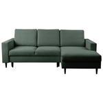 ECKSOFA in Struktur Dunkelgrün  - Dunkelgrün/Schwarz, MODERN, Holz/Kunststoff (230/145cm) - Carryhome