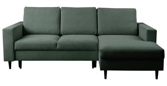 ECKSOFA  in Struktur Dunkelgrün  - Dunkelgrün/Schwarz, MODERN, Holz/Kunststoff (230/145cm) - Carryhome