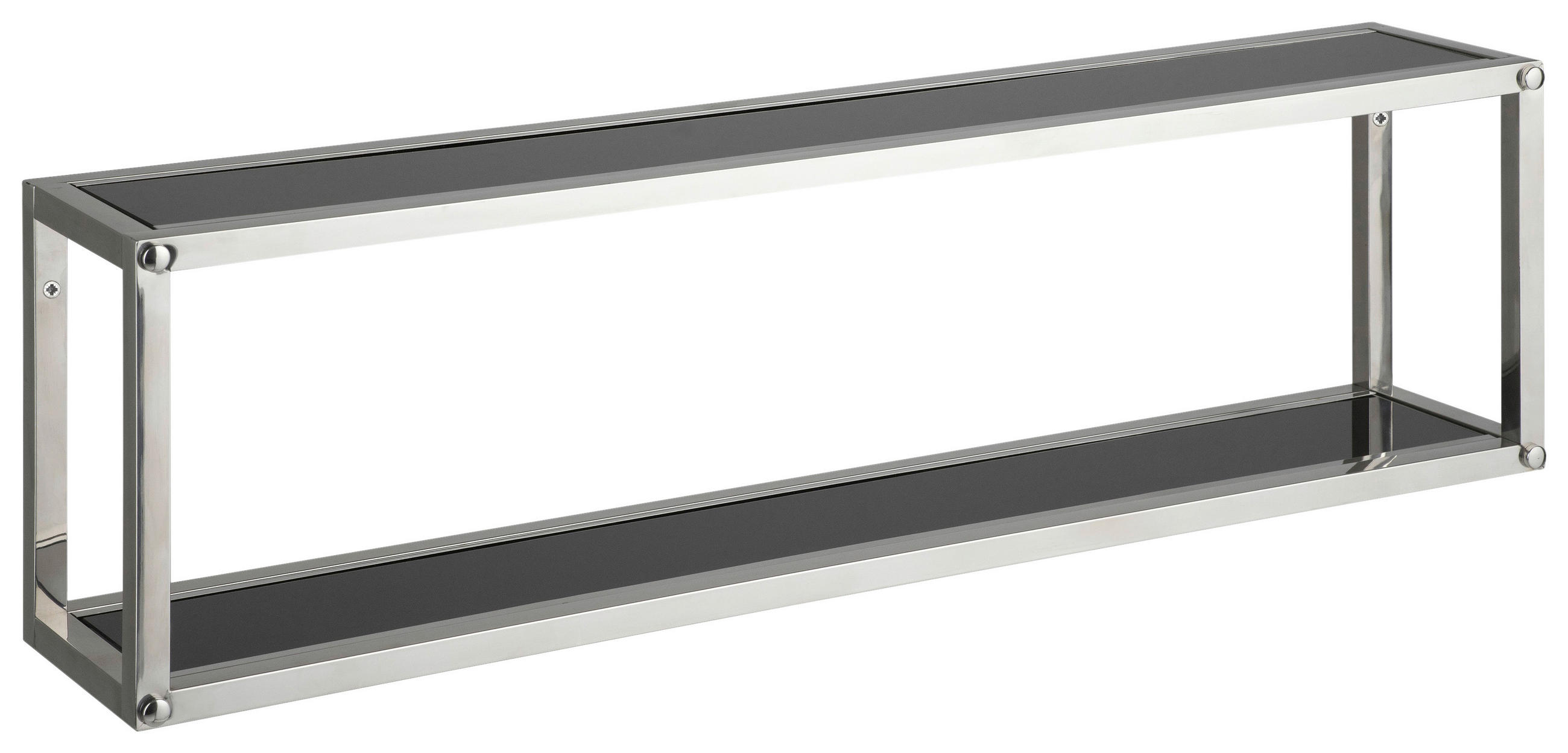 WANDREGAL Schwarz, Edelstahlfarben  - Edelstahlfarben/Schwarz, Design, Glas/Metall (78/22/14cm)