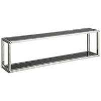 WANDREGAL Schwarz, Edelstahlfarben  - Edelstahlfarben/Schwarz, Design, Glas/Metall (78/22/14cm)