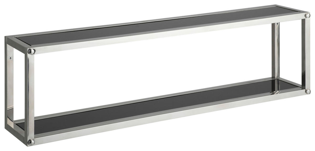 WANDREGAL Schwarz, Edelstahlfarben  - Edelstahlfarben/Schwarz, Design, Glas/Metall (78/22/14cm)