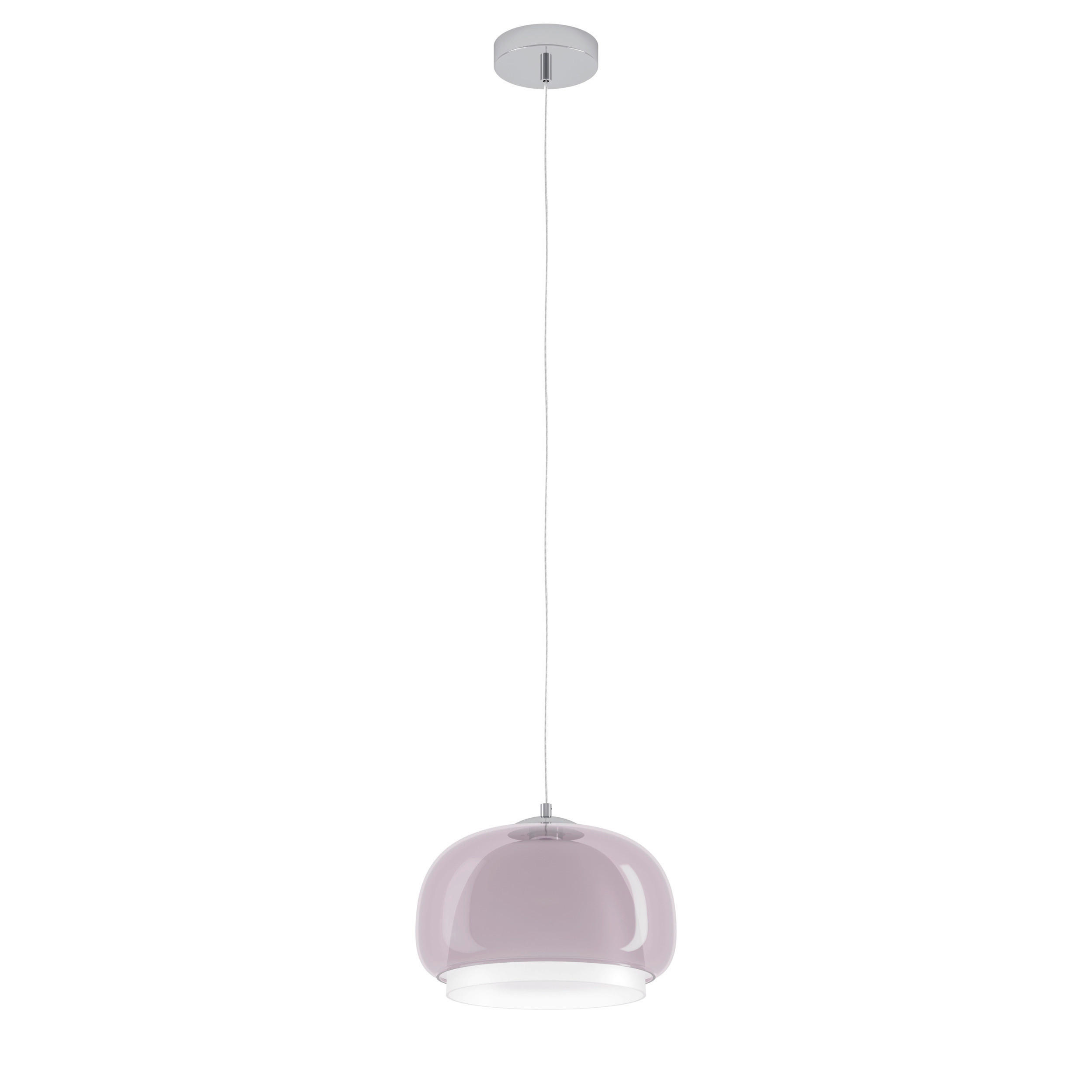 HÄNGELEUCHTE Belomontejo 30/150 cm  - Rosa/Weiß, Design, Glas/Metall (30/150cm)