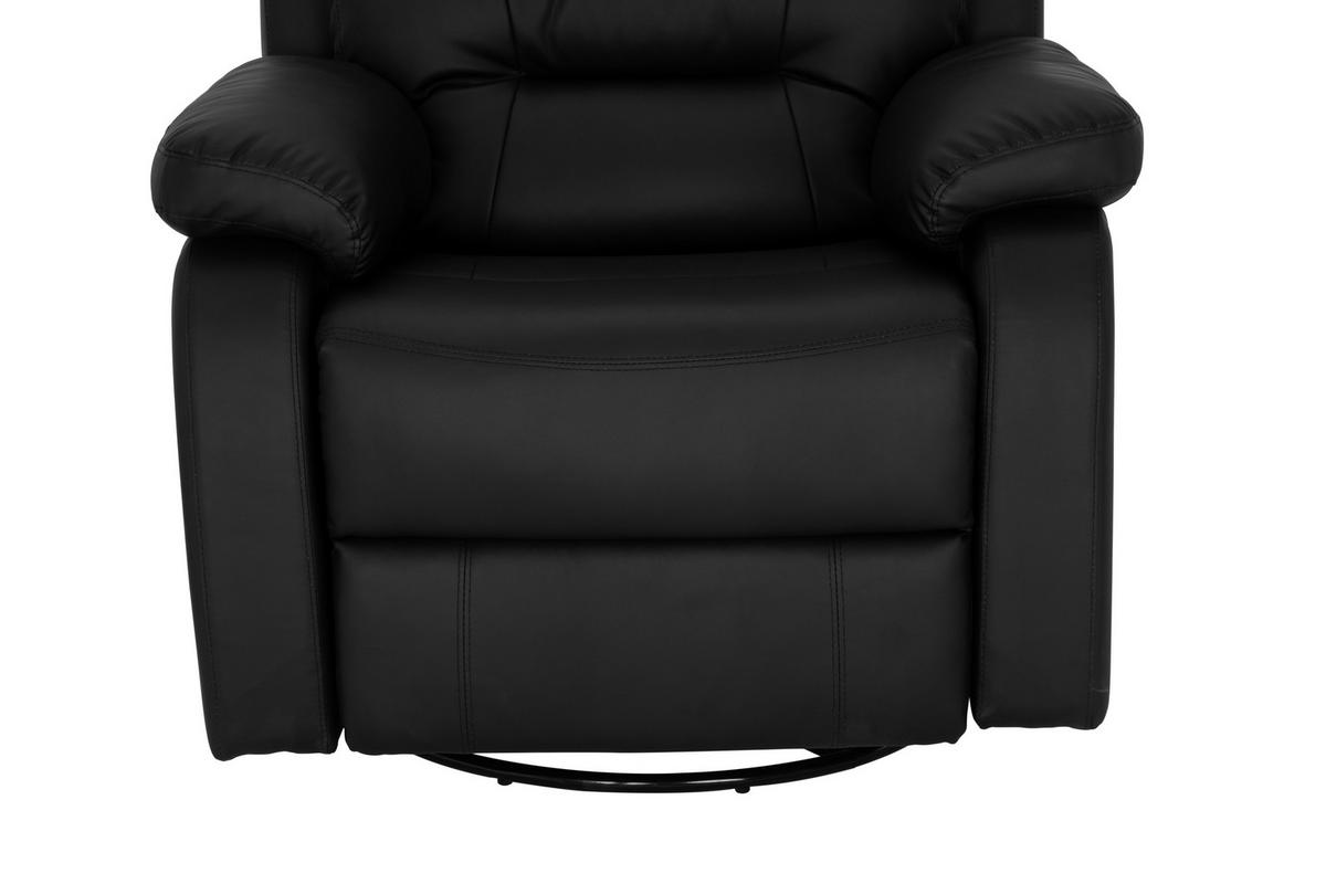 RELAXSESSEL Lederlook    - Schwarz, KONVENTIONELL, Textil/Metall (90/102/76/101/163cm) - Livetastic