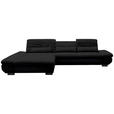 ECKSOFA in Mikrofaser Graphitfarben  - Schwarz/Graphitfarben, Design, Textil/Metall (204/341cm) - Xora