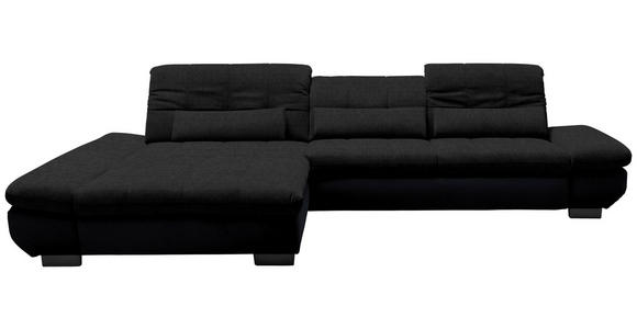 ECKSOFA in Mikrofaser Graphitfarben  - Schwarz/Graphitfarben, Design, Textil/Metall (204/341cm) - Xora