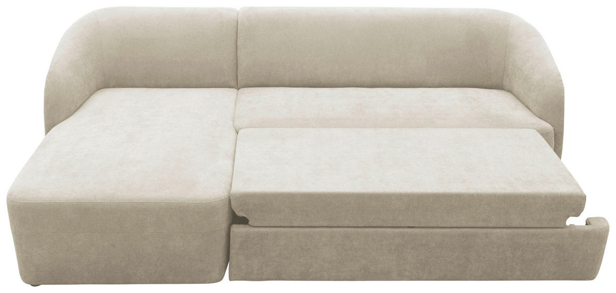 ECKSCHLAFSOFA  100 033 Creme Webstoff  - Taupe/Creme, MODERN, Kunststoff/Textil (148-204/230cm) - Livetastic