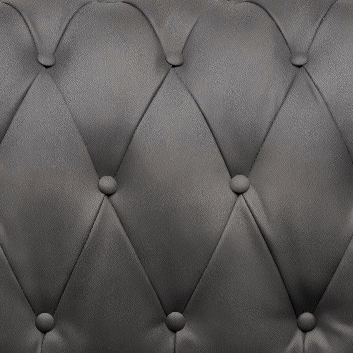 CHESTERFIELD-SOFA in Lederlook Grau  - Wengefarben/Grau, Lifestyle, Holz/Textil (206/76,5/96cm) - Landscape
