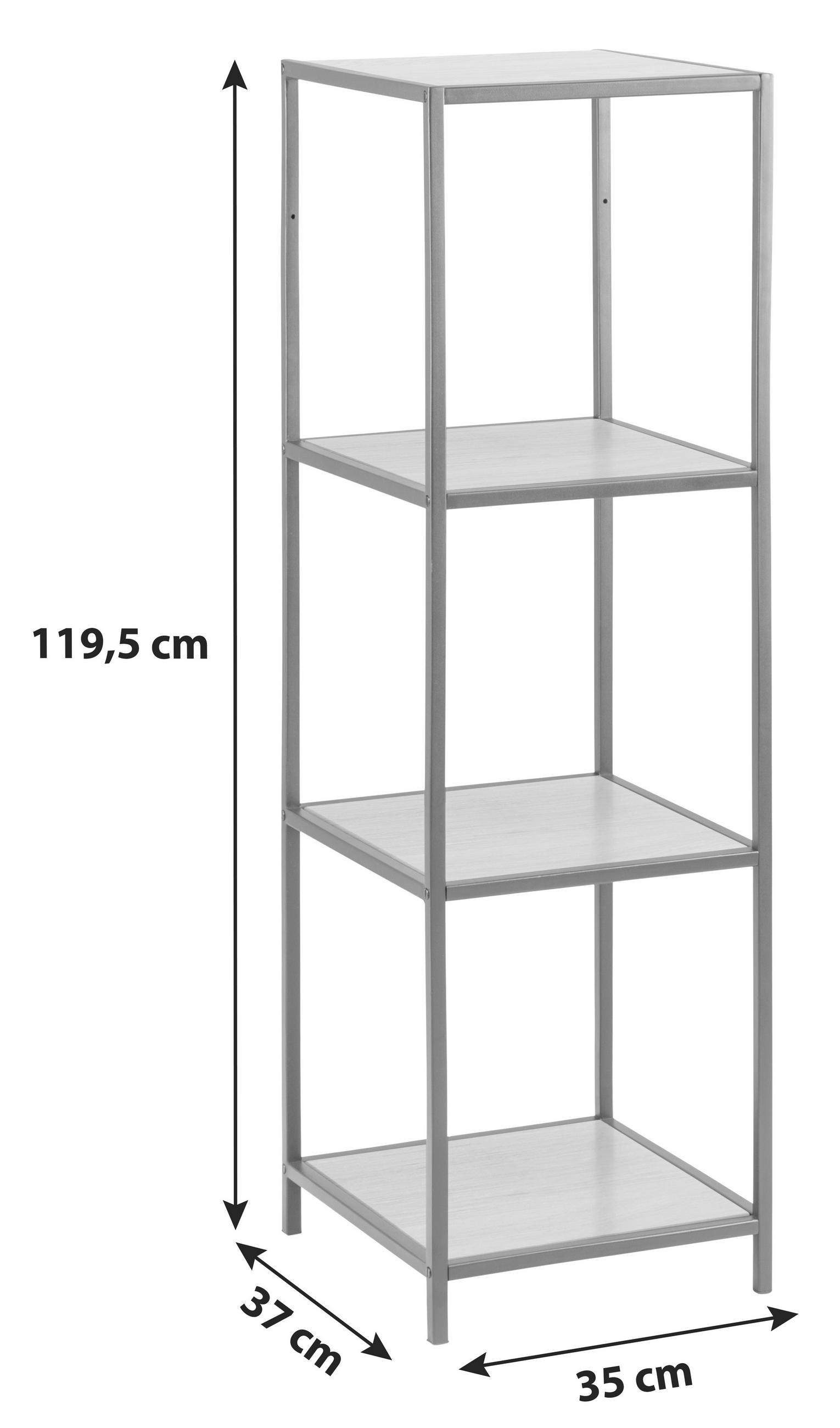 REGALELEMENT Eichefarben - Eichefarben/Schwarz, Trend, Metall (35,0/119,5/37,0cm) - MID.YOU
