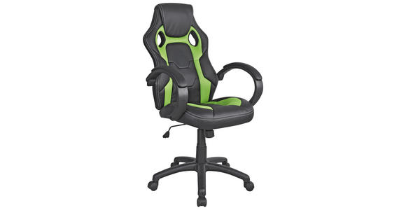 GAMINGSTUHL Grün, Schwarz Metall, Kunststoff, Textil   - Schwarz/Grün, Design, Kunststoff/Textil (61/110-120/63cm) - Carryhome