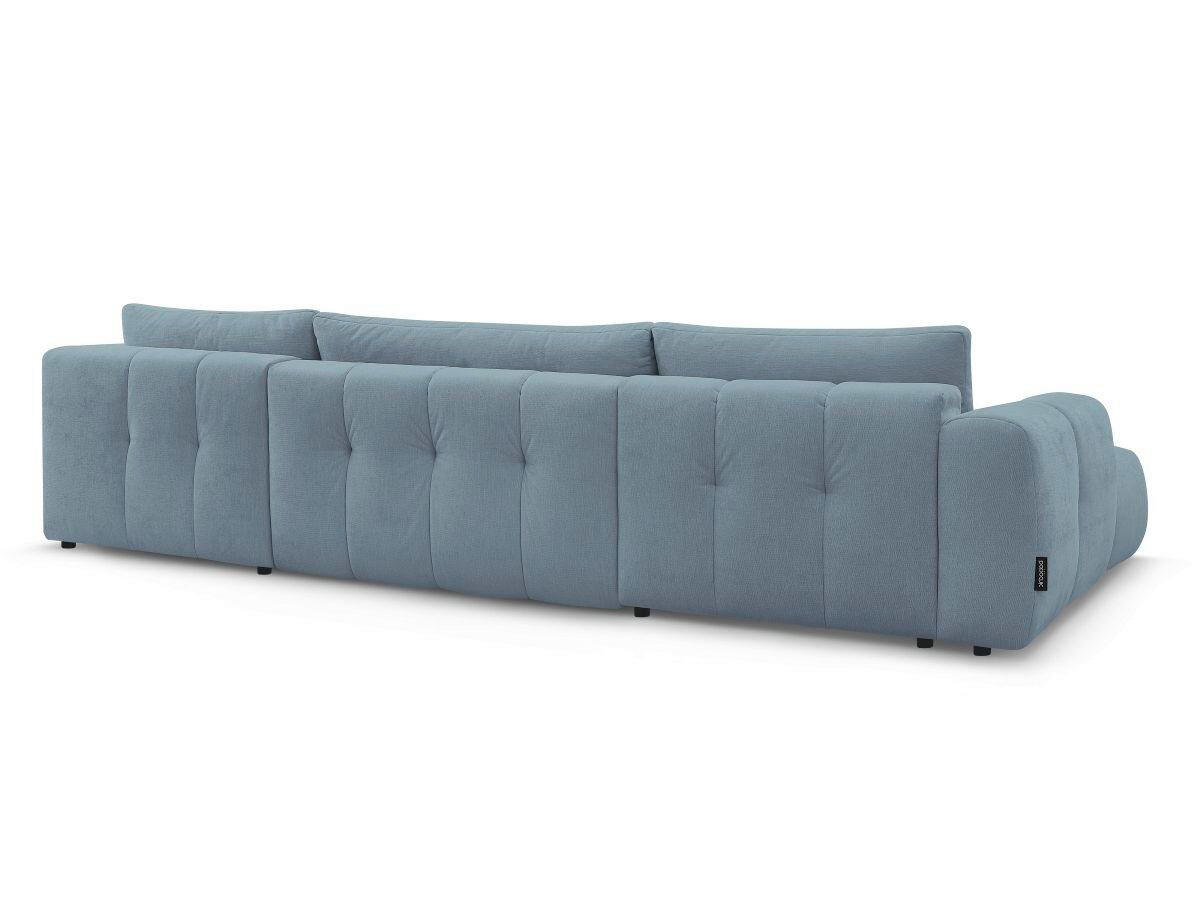 WOHNLANDSCHAFT  FUJI  Hellblau Leinenoptik  - Schwarz/Hellblau, MODERN, Kunststoff/Textil (160/377/204cm)
